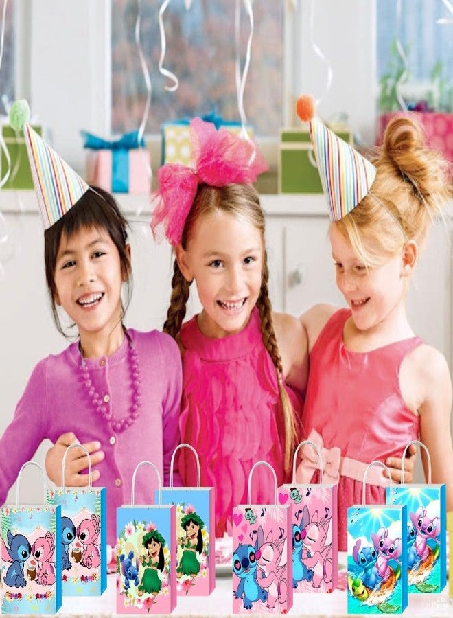 ARHAVI 12Pcs Cartoon Blue Party Gift Bags Goodie Bags with Handle for Kids Birthday Decorations Party Supplies - Image 4