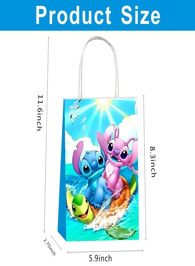ARHAVI 12Pcs Cartoon Blue Party Gift Bags Goodie Bags with Handle for Kids Birthday Decorations Party Supplies - Image 3