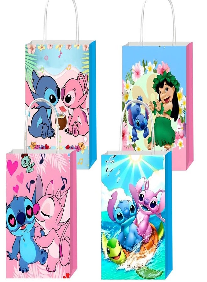 ARHAVI 12Pcs Cartoon Blue Party Gift Bags Goodie Bags with Handle for Kids Birthday Decorations Party Supplies - Image 1