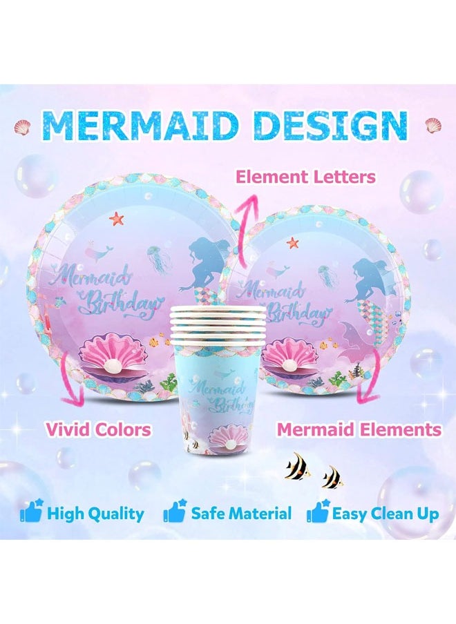 Birthday Party Supplies Set, 134 Piece Mermaid Theme Party Birthday Decoration, Including Napkins, Plates, Cups, Knives, Forks, Spoons, Straws, for Kids Birthday Party, Baby Shower, Serves 16 People - pzsku/Z654F544398DC3D334C19Z/45/_/1734072376/664ca110-5591-4c92-bc9d-2e1a84e87517