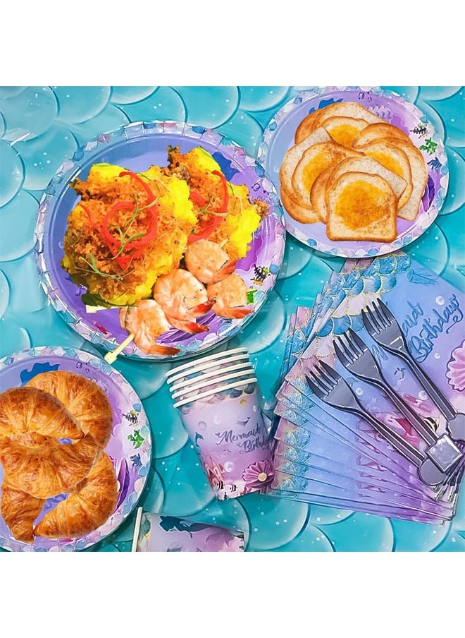 Birthday Party Supplies Set, 134 Piece Mermaid Theme Party Birthday Decoration, Including Napkins, Plates, Cups, Knives, Forks, Spoons, Straws, for Kids Birthday Party, Baby Shower, Serves 16 People - pzsku/Z654F544398DC3D334C19Z/45/_/1734072380/092c6061-00dd-4973-bb6f-613beb27f9cc