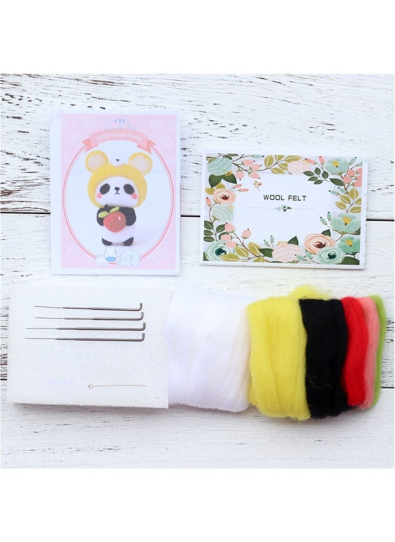 WAOKN Needle Felting Panda Craft Wool Kit Girl Pillows Gifts for Kids Girls Women Girlfriend on Birthday Day and Party Gifts - Image 3