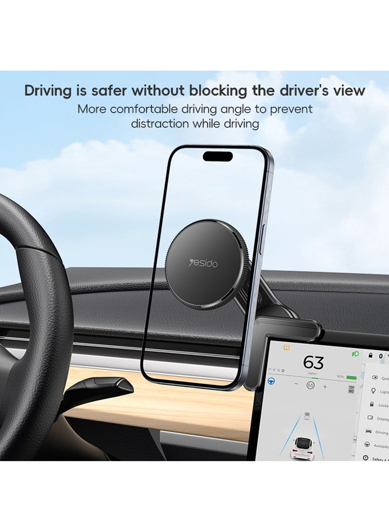 Yesido C213 Magnet Holder For Car Floating Screen iPhone 12-16 Phone Holder - Black - Image 3