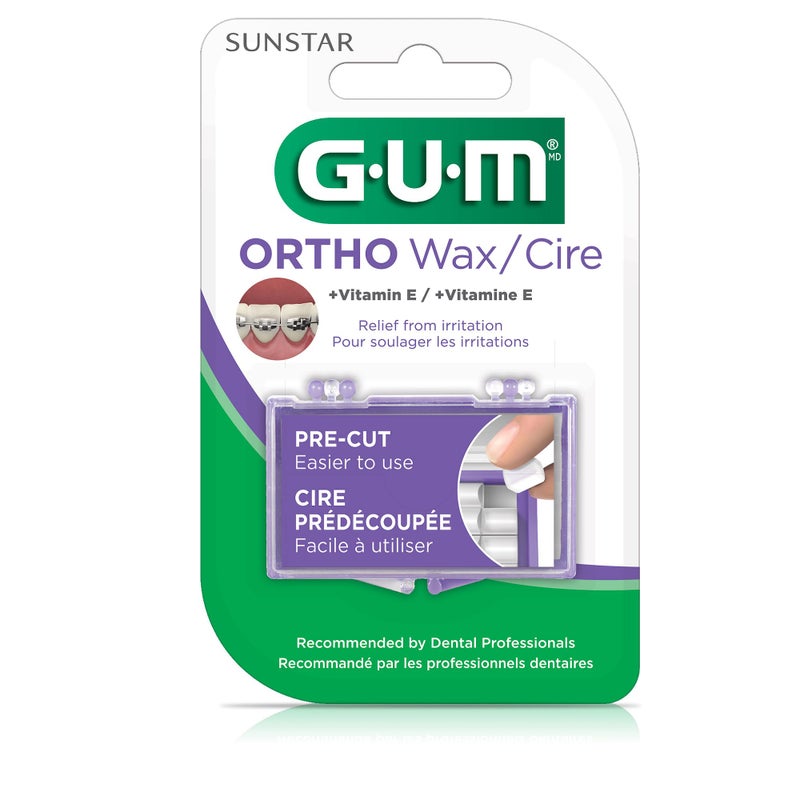 GUM Orthodontic Wax for Braces and Dental Devices - Soothing Dental Wax with Vitamin E and Aloe Vera - Clear Color - Unflavored (Pack of 6) - Image 4