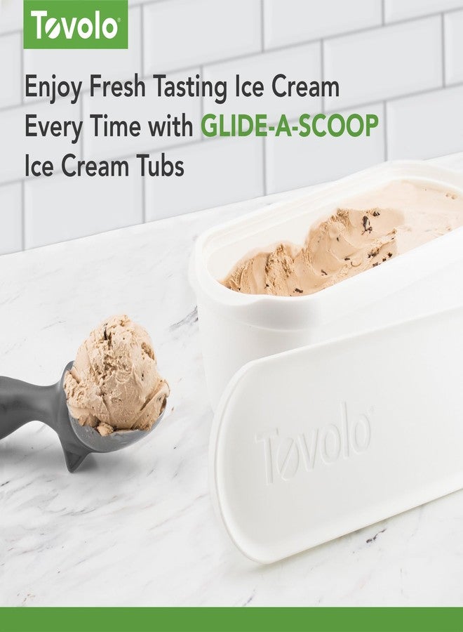 Tovolo Ice Cream Containers for Homemade Ice Cream, Glide-A-Scoop (2.5 Qt, White) - Stackable Ice Cream Storage Containers for Freezer - BPA-Free Ice Cream Tub with Lid & Non-Slip Base - Image 2