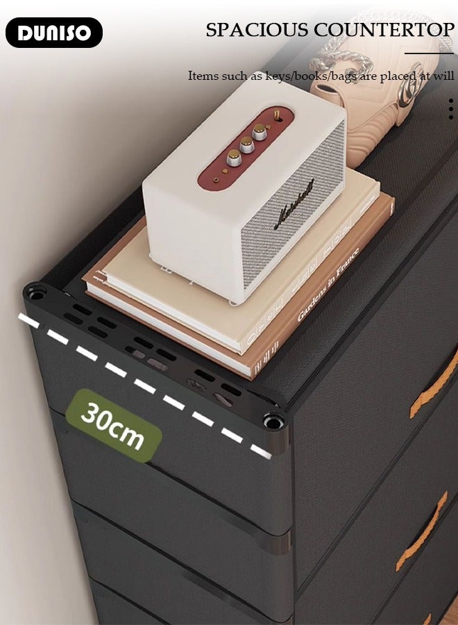 DUNISO 9 Tier Shoe Rack, Dust-proof Shoe Storage Cabinet with Doors, Expandable Stackable Shoe Shelf, Portable Shoe Storage Cabinet for Shoes, Boots, Slippers, Freestanding Shoe Organizer for Entryway Porch Bedroom Garages - Image 5