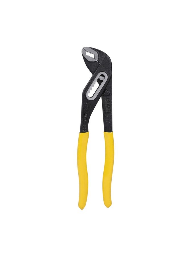 ستانلي كماشة مضخة مياه رفيعة منحنية من الفولاذ مقاس 10 بوصات من STANLEY 71-669 مع خصائص مقاومة للتآكل للاستخدام في السباكة، باللونين الأصفر والأسود  - Image 1