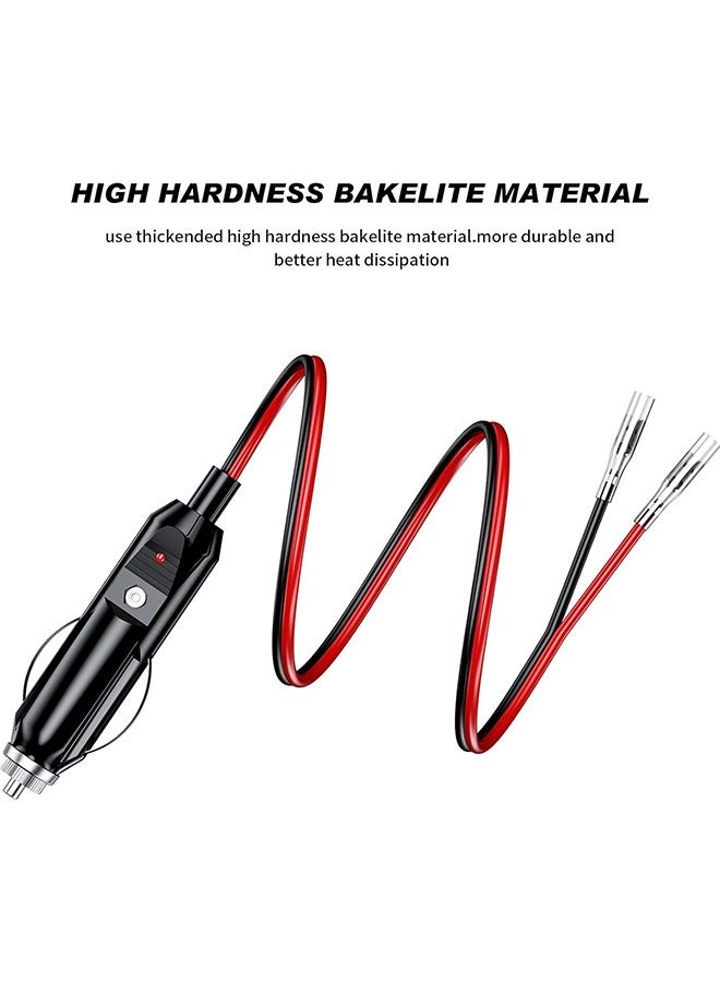 Cigarette Lighter Plug, 12V Fused Replacement Cigarette Lighter Male Plug Adapter with Leads  LED Light 16AWG Extension Cable with 15A Fuse Cigarette Lighter Plug (2 Pack) - Image 5