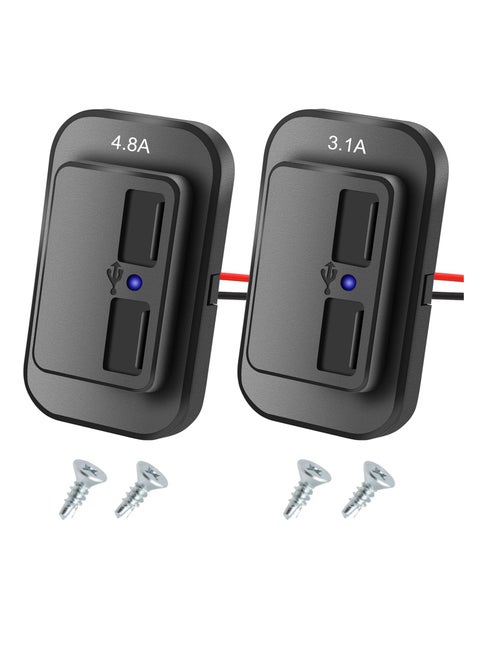 USB Outlet, RV USB Outlet Car Charger, RV Dual USB Port Female Panel Mount for Cars Bus Boat Automotive Marine ATV Truck Golf Cart