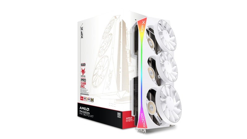 XFX Mercury AMD Radeon RX 9070XT OC Magnetic Air White Edition with RGB 16GB GDDR6 HDMI 3xDP RDNA 4 RX97TMARGW9 Graphics Card Compatible with Desktop PCs - Image 2