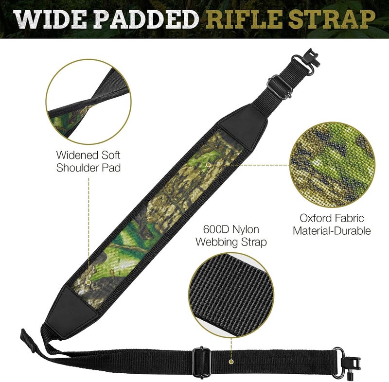 EZshoot Two Point Sling with Swivels, Comfortable Neoprene Padded, Length Adjustable Shoulder Strap for Outdoors - Image 2