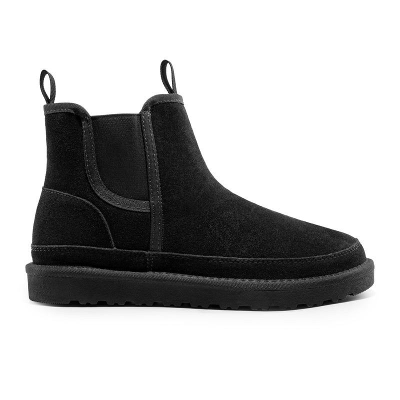 Bruno Marc Men's Winter Snow Boots, Suede Upper, Warm Plush Lining, Anti-Slip Lightweight Outsole, Easy Slip-On Chelsea Design, Daily Wear, Outdoor Walking, Size 9.5,Black,SBSB2403M - Image 3