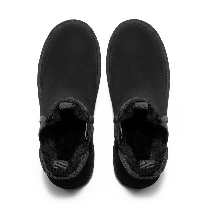 Bruno Marc Men's Winter Snow Boots, Suede Upper, Warm Plush Lining, Anti-Slip Lightweight Outsole, Easy Slip-On Chelsea Design, Daily Wear, Outdoor Walking, Size 9.5,Black,SBSB2403M - Image 4