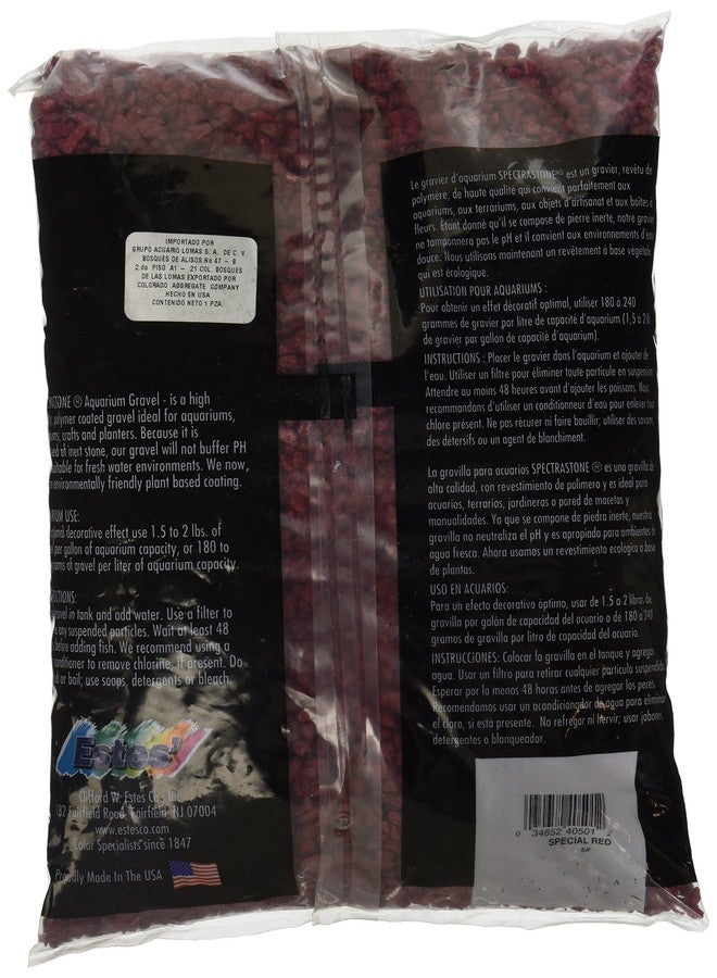 Estes Spectrastone Special Red Aquarium Gravel for Freshwater Aquariums, 5-Pound Bag - Image 2