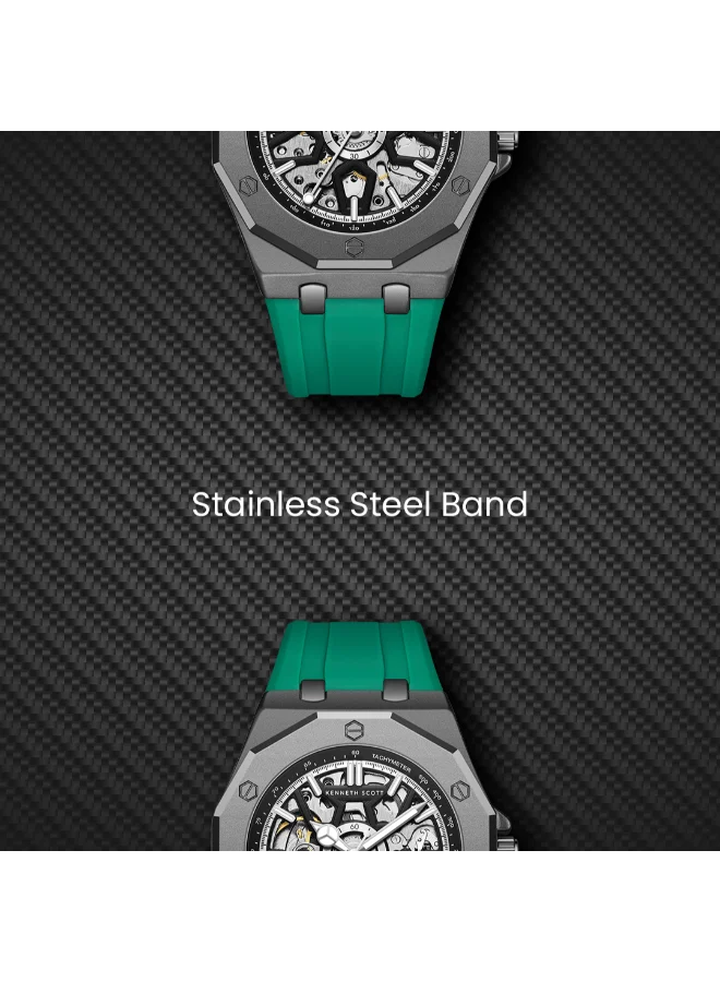 KENNETH SCOTT Men's Silicone Automatic Watch K25301-XSHB - 44.3x54 mm