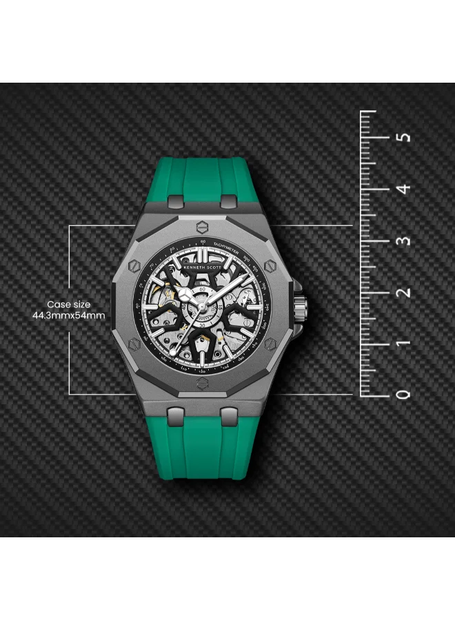 KENNETH SCOTT Men's Silicone Automatic Watch K25301-XSHB - 44.3x54 mm