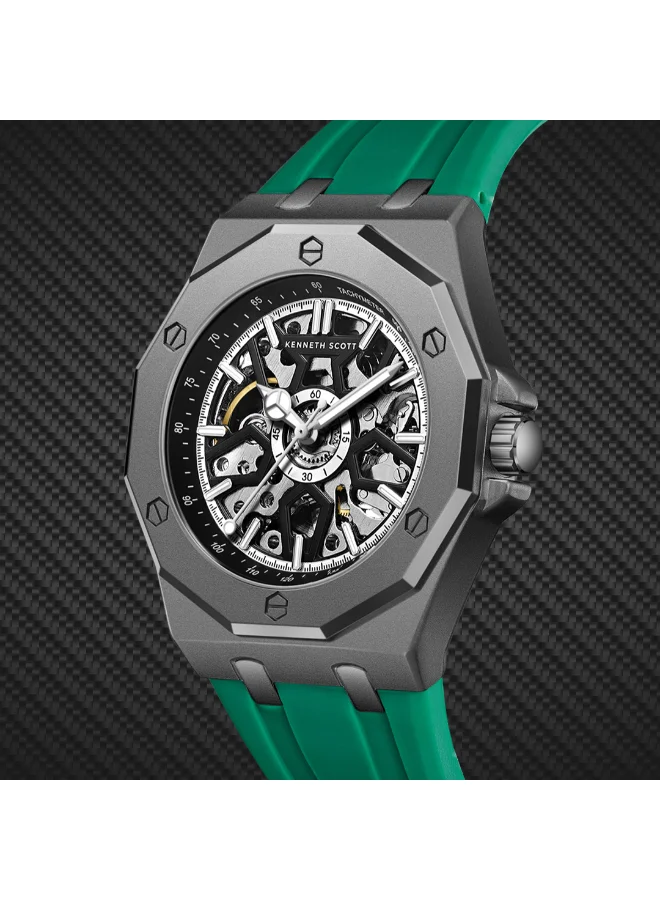 KENNETH SCOTT Men's Silicone Automatic Watch K25301-XSHB - 44.3x54 mm