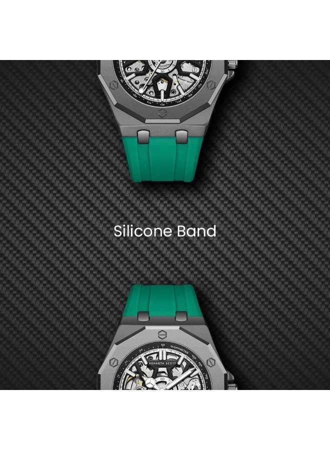 KENNETH SCOTT  Men's Silicone Automatic Watch K25301-XSHB - 44.3x54 mm for Men | Best Price UAE
