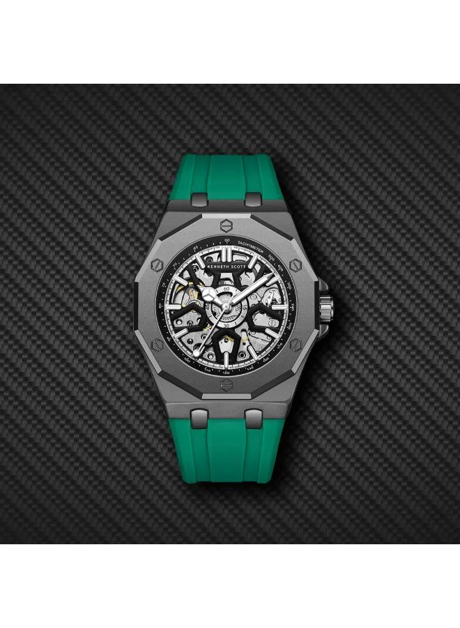 KENNETH SCOTT  Men's Silicone Automatic Watch K25301-XSHB - 44.3x54 mm for Men | Best Price UAE