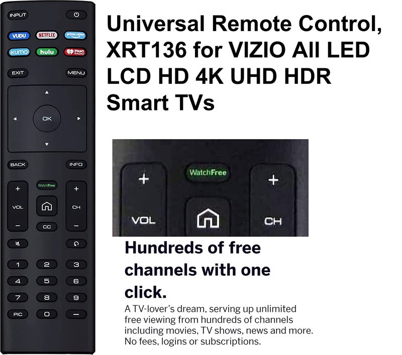 Elekpia XRT136 Watchfree Remote Control Replacement for All VIZIO LED LCD HD 4K UHD HDR Smart TV - Image 2