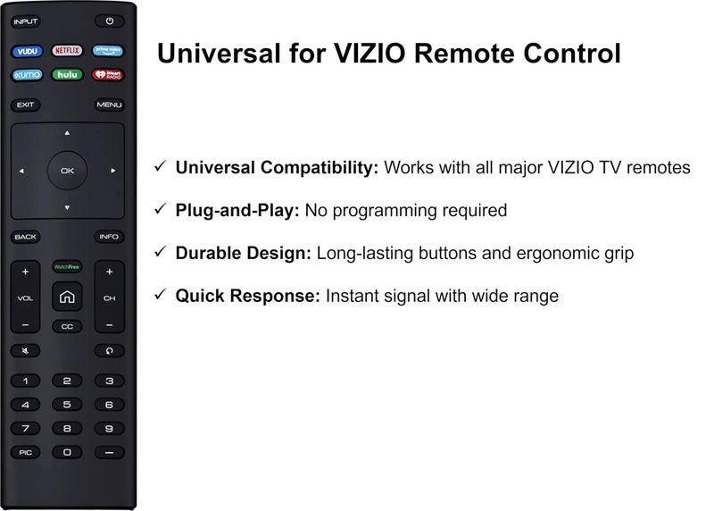 Elekpia XRT136 Watchfree Remote Control Replacement for All VIZIO LED LCD HD 4K UHD HDR Smart TV - Image 3