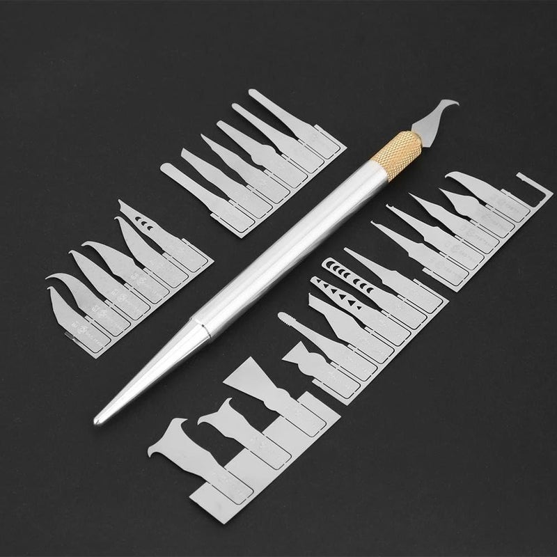 Wal front BGA Chip Repair Blade Set, IC Chip Repair Thin Blade Tool CPU Remover Circuit Board Motherboard Repair Knife with 27 Blades and 1 Handle - Image 1