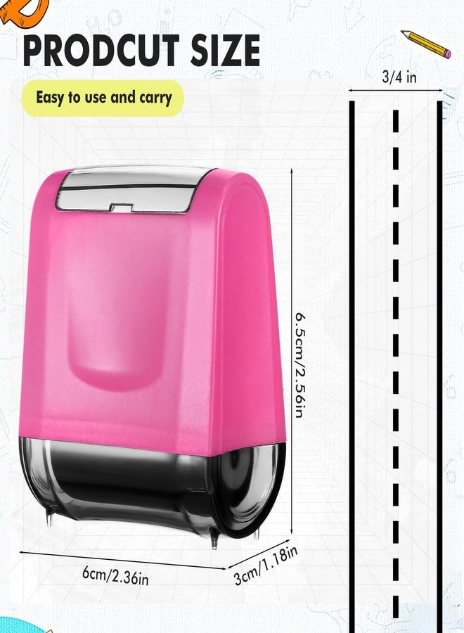 Sherr شعار 2 عبوة طوابع دوارة مزدوجة بخط متقطع طوابع ذاتية الحبر حبر أسود أداة ممارسة الكتابة للمعلمين في الفصول الدراسية للمدارس الابتدائية التعليم الخاص رياض الأطفال (أخضر، وردي) - Image 5