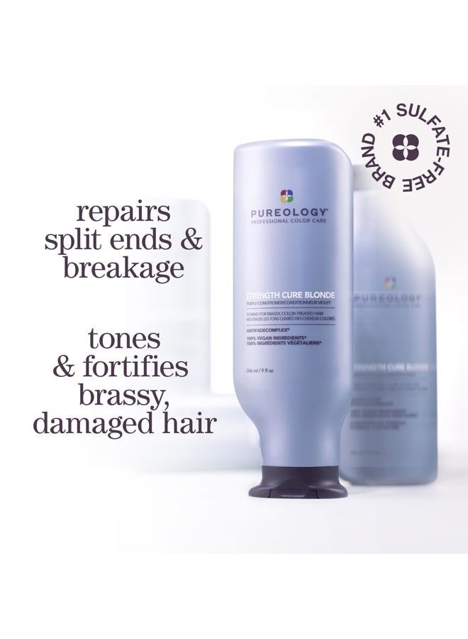 PUREOLOGY Strength Cure Blonde Purple Conditioner for Blonde & Lightened Color-Treated Hair, 33.8 Fl Oz - Image 2