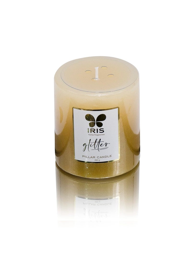 IRIS - IRIS Gold Lacquered Pillar Candle - Image 1