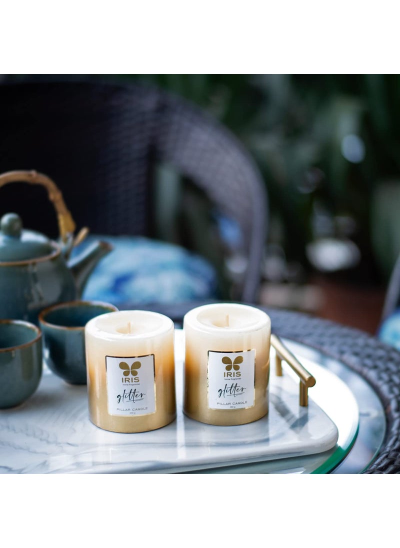 IRIS - IRIS Gold Lacquered Pillar Candle - Image 1