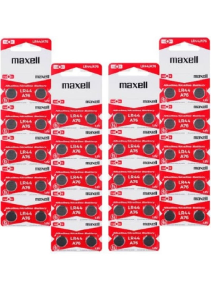 ماكسل 40 قطعة من بطاريات ماكسيل LR44 (A76) AG13 القلوية 1.5 فولت