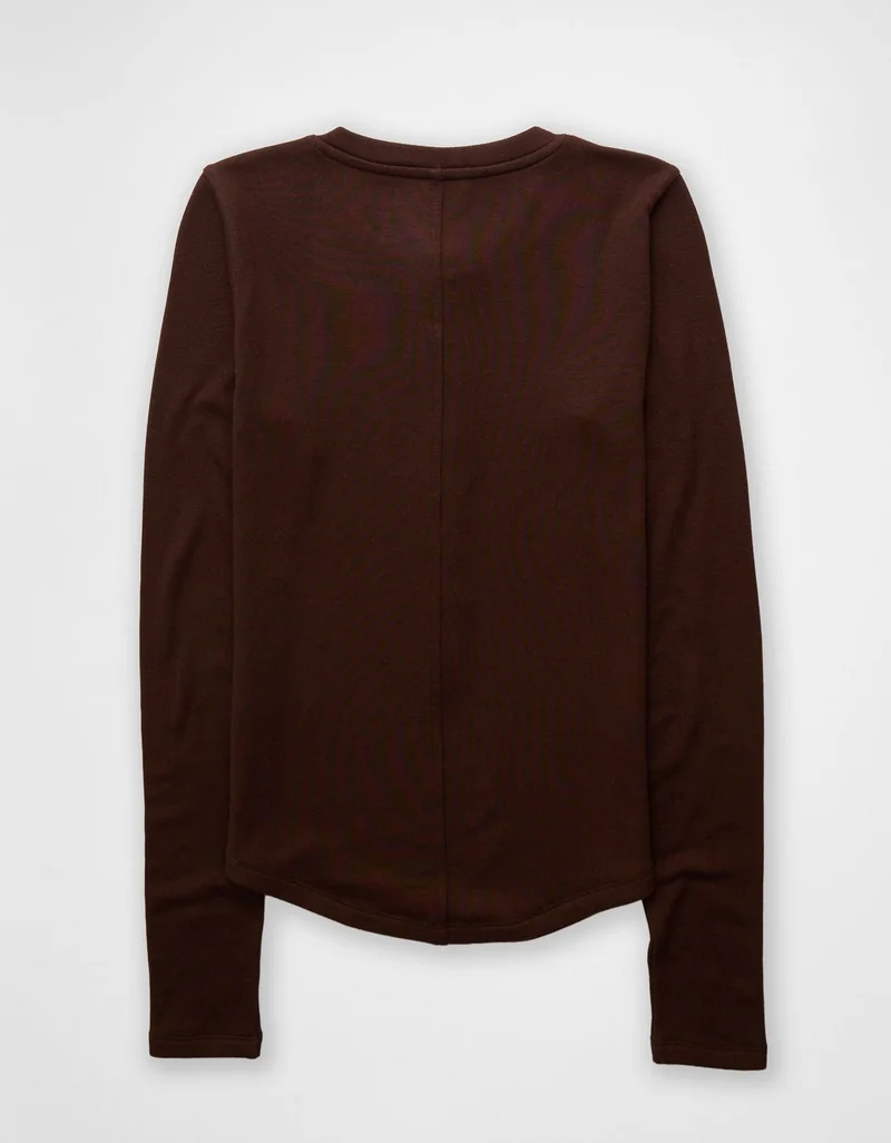 American Eagle AE Long Sleeve Henley T-Shirt