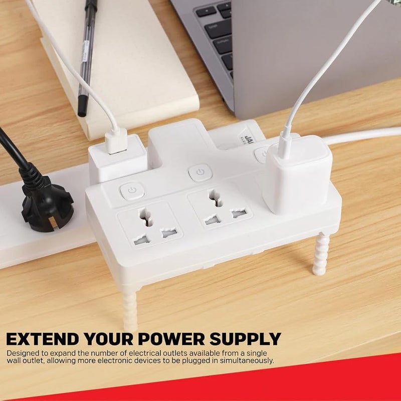 Tycom Power Adapter Multi Plug Extension, Extender Wall Charger Socket 3 Way Multiple Electrical Outlet Adaptor, Charging Station for Home, Office （3 Way） - Image 2