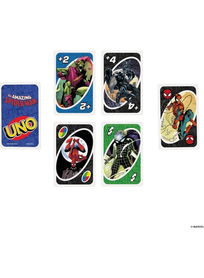 Mattel Games Mattel Games UNO The Amazing Spider-Man Card Game for Kids, Adults & Family with Deck & Special Rule Inspired by The Marvel Comic Book Series  - Image 2