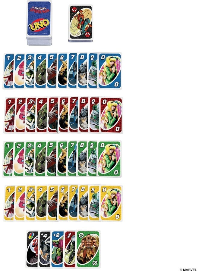 Mattel Games Mattel Games UNO The Amazing Spider-Man Card Game for Kids, Adults & Family with Deck & Special Rule Inspired by The Marvel Comic Book Series  - Image 4