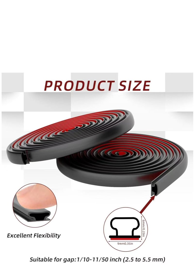 يوكا شريط عزل الأبواب ذو شكل D لاصق بذاته من الفوم لإحكام إغلاق إطار الباب والنافذة (طول 19.7 قدم، باللون الأسود) - Image 2