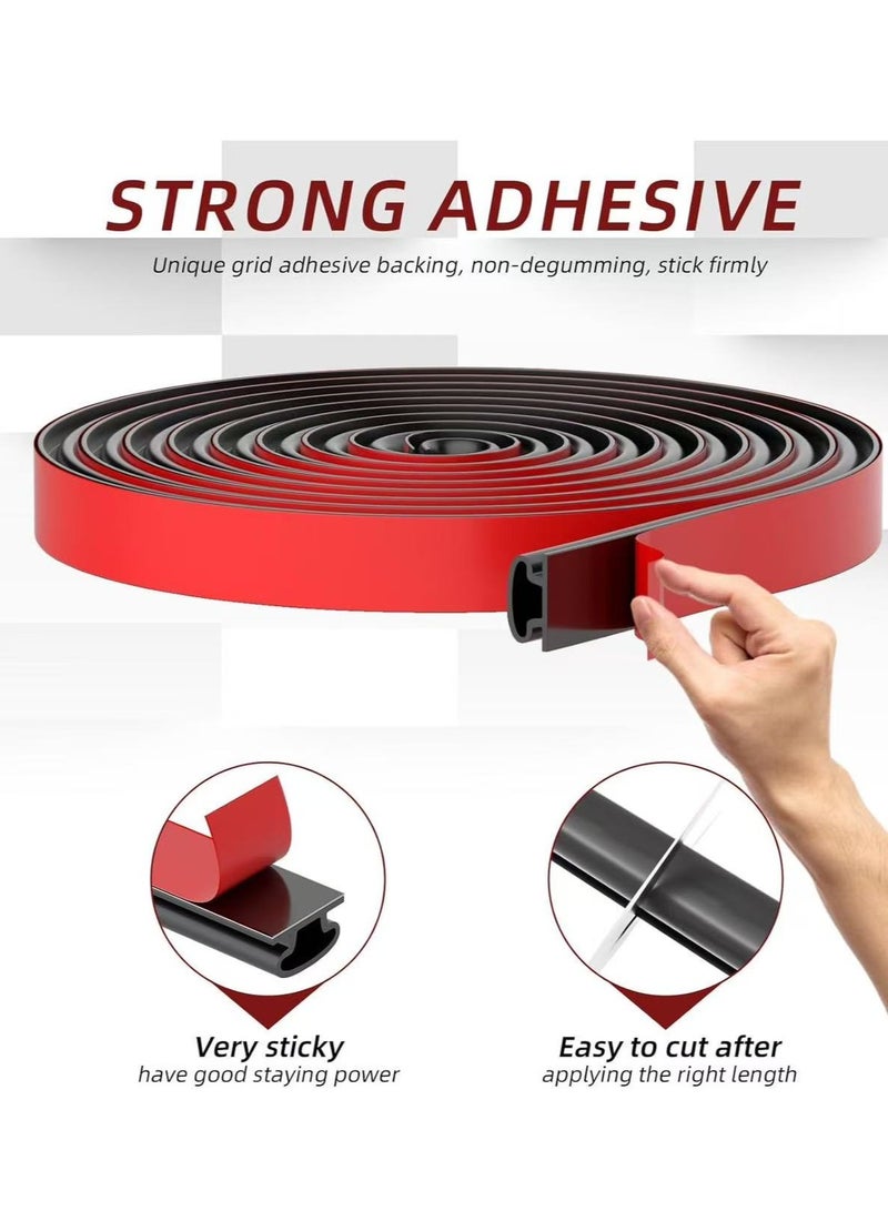 يوكا شريط عزل الأبواب ذو شكل D لاصق بذاته من الفوم لإحكام إغلاق إطار الباب والنافذة (طول 19.7 قدم، باللون الأسود) - Image 4