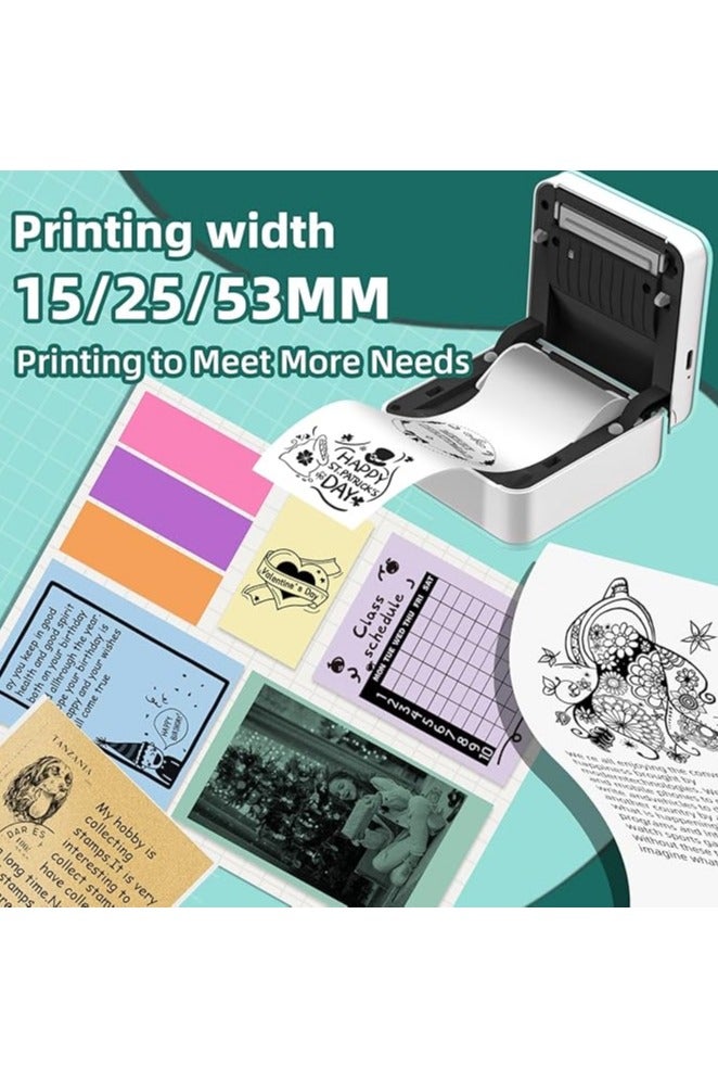 Phomemo M02Pro Mini Printer - Mini Thermal Pocket Printer Compatible with iOS & Android, 300DPI Bluetooth Portable Sticker Printer for Documents, Photo, Work List - Ice Cream Green - Image 4