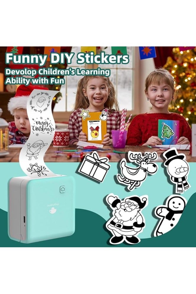 Phomemo M02Pro Mini Printer - Mini Thermal Pocket Printer Compatible with iOS & Android, 300DPI Bluetooth Portable Sticker Printer for Documents, Photo, Work List - Ice Cream Green - Image 5