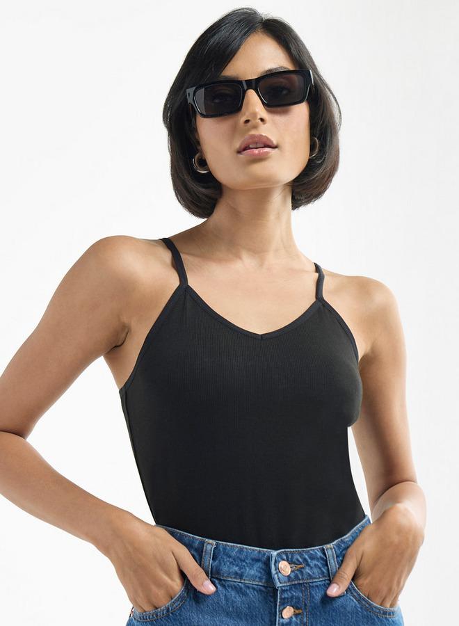 سبلاش فيڤ بودي سوت بدون أكمام بياقة على شكل حرف - Image 1