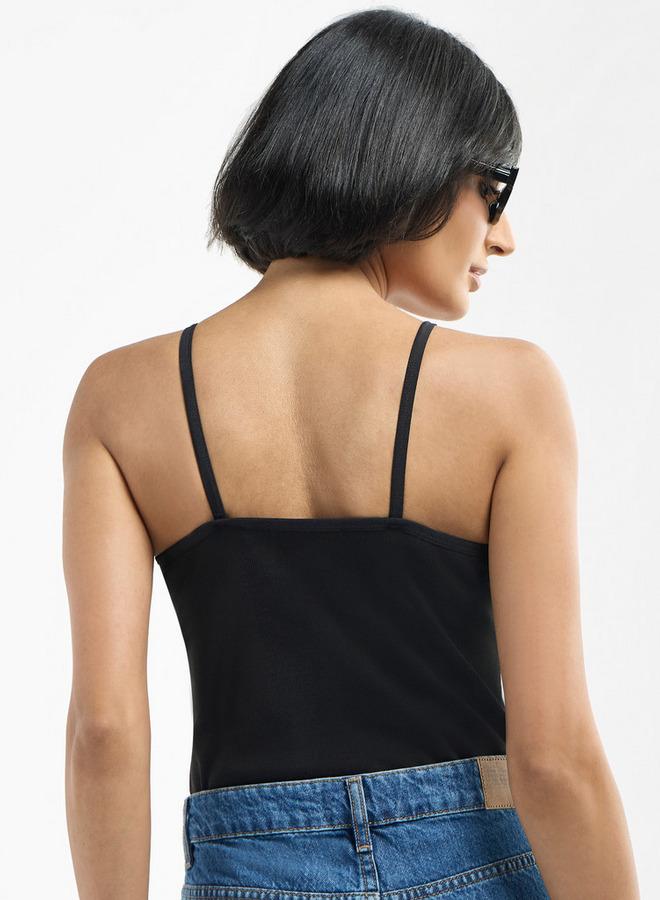 سبلاش فيڤ بودي سوت بدون أكمام بياقة على شكل حرف - Image 3