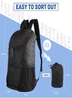 DOVO Hiking Backpack, Waterproof And Wear-Resistant Lightweight Backpack Packable,Outdoor Travel Camping Daypack Foldable-Lake Blue  - Image 2