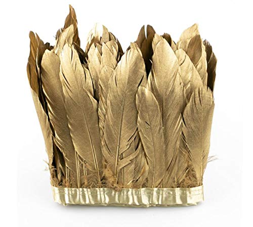 Sowder Duck Goose Feather Trim Fringe 2 Yards (Gold) - Image 1