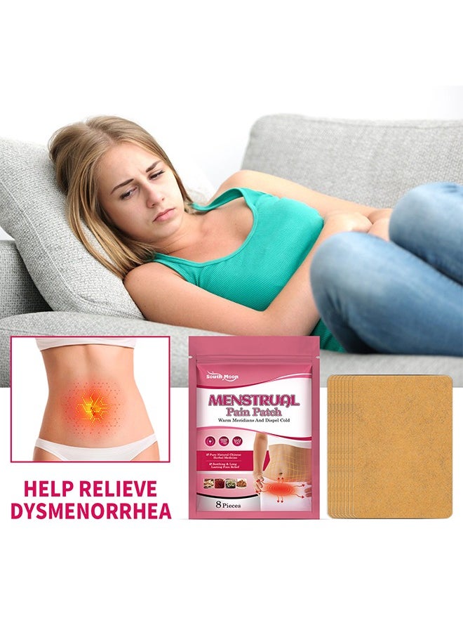 SOUTH MOON Menstrual Pain Patch, Pure Natural Chinese Herbal Medicine Warm The Body and Dispel Cold, Heating Pads Alleviate Abdominal Cramps And All Cramping, Fibroids, IBS And Inflammatory Bowel Disease 8pcs  - Image 2