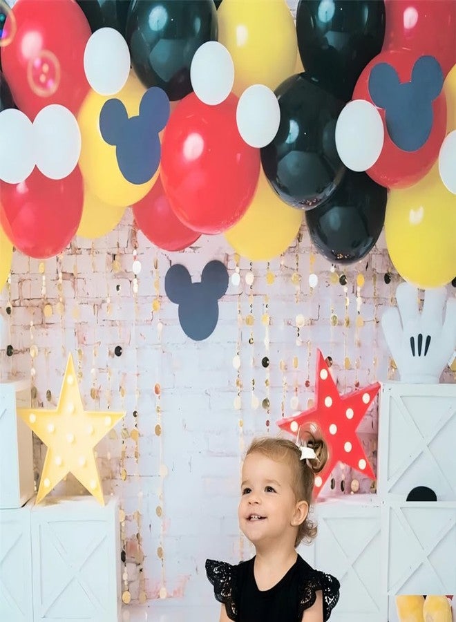 duile 60pcs 12Inch Mouse Color Balloons Red Black Yellow Latex Balloons with Confetti Balloon for Baby Shower Birthday Party Decorations Supplies with Ribbon - Image 5