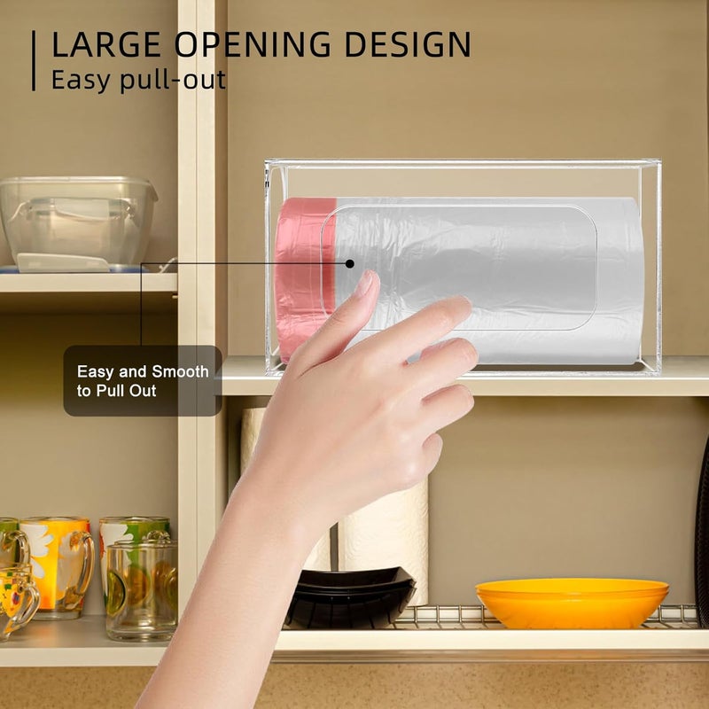 TPGP BSSOYAMM Acrylic Trash Bag Dispenser and Holder - Wall Mounted Organizer for Kitchen - Image 3