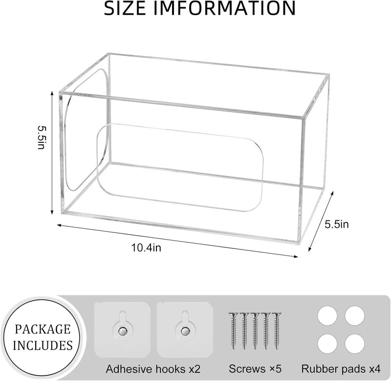 TPGP BSSOYAMM Acrylic Trash Bag Dispenser and Holder - Wall Mounted Organizer for Kitchen - Image 5