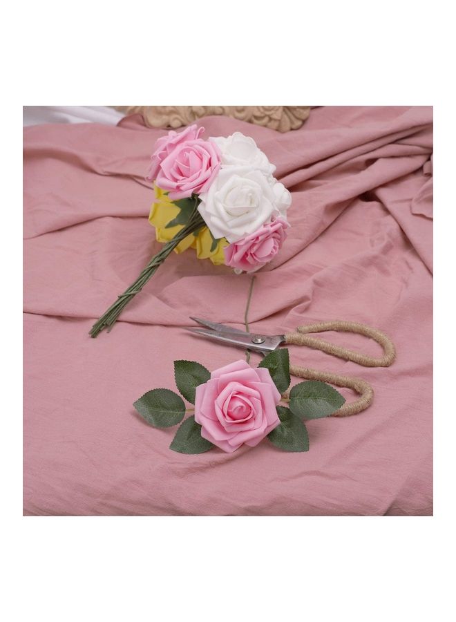 NIBEMINENT 25-Piece Artificial Roses Flower Real Touch Multicolour - Image 5