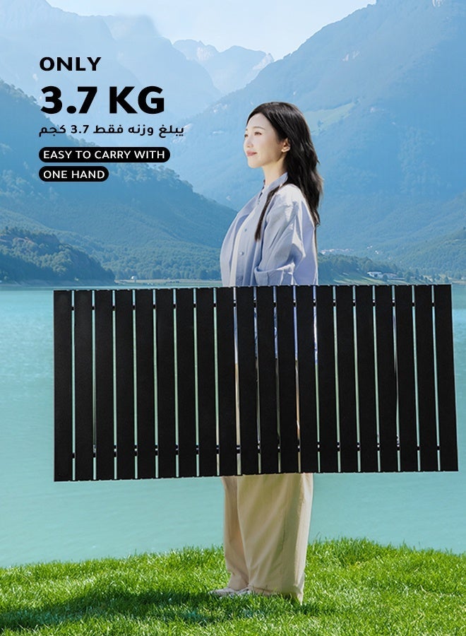 استكشاف الجبال طقم طاولة وكراسي قابلة للطي من 5 قطع للتخييم الخارجي مع حقيبة تخزين – قوي التحمل، سهل الحمل والتخزين، مناسب للنزهات العائلية والشواء - Image 4