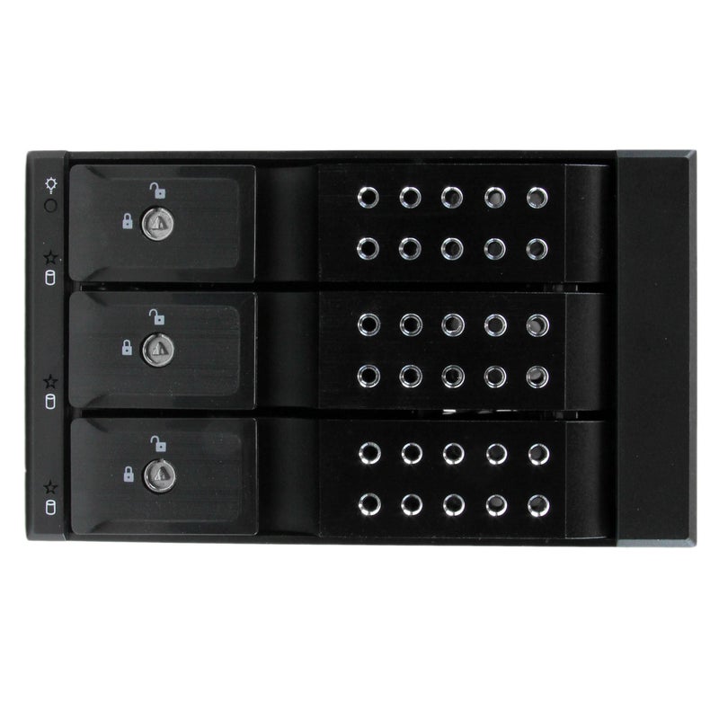 StarTech.com 3-Bay Hot Swap Backplane for 3.5in SAS II/SATA III - 6 Gbps HDD - Aluminum Trayless Mobile Rack Backplane (HSB3SATSASBA),Black - Image 3